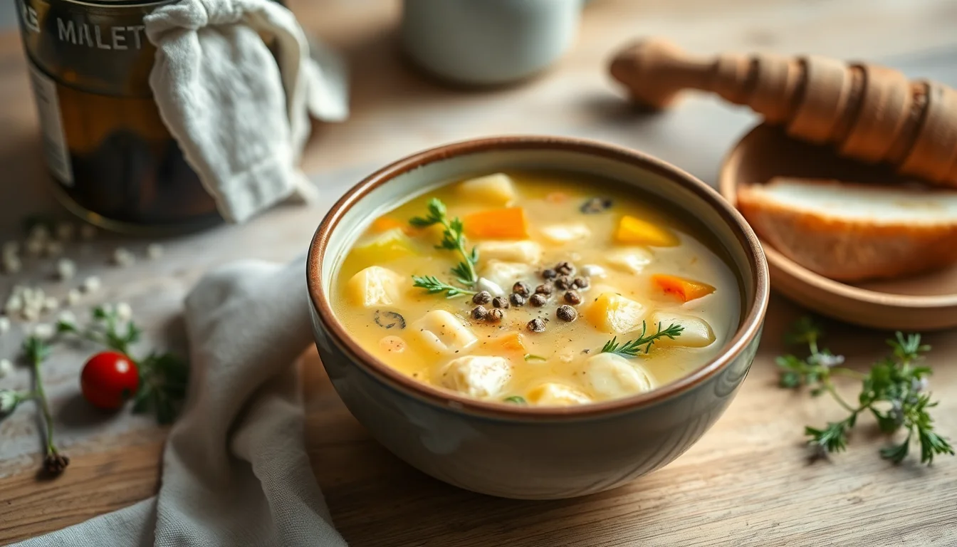 Kremet blomkålsuppe med muskatnøtt