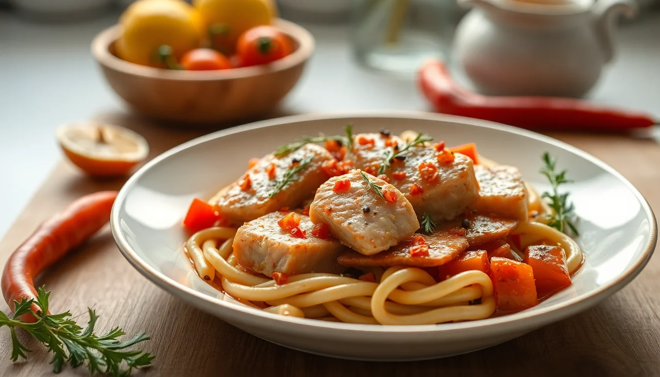 Kylling i pitabrød med salat og paprika