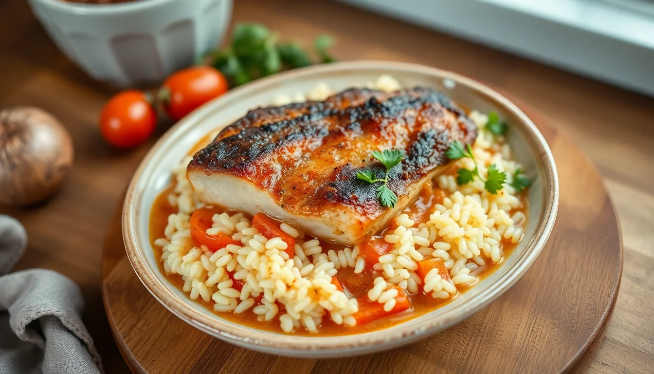 Kylling i karrisaus med ris